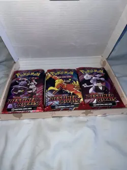 Pokemon TCG Destined Rivals Booster Pack Bundle 12 Packs Open Read Description - Image 2