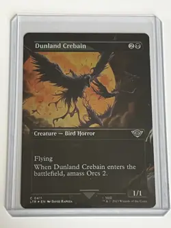 Dunland Crebain 411 MTG Lord of the Rings 2023 Near Mint Borderless Foil - Image 1