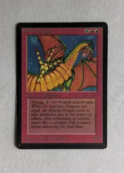 MTG cards - Shivan Dragon, Channel, Sengir Vampire (beta) plus hurricane (alpha) - Image 1