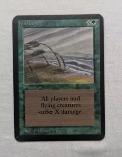 MTG cards - Shivan Dragon, Channel, Sengir Vampire (beta) plus hurricane (alpha) - Image 2