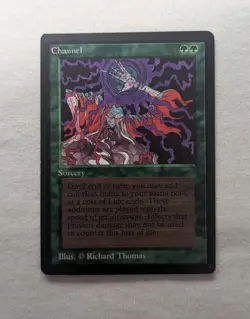 MTG cards - Shivan Dragon, Channel, Sengir Vampire (beta) plus hurricane (alpha) - Image 3