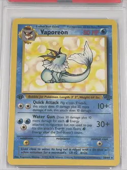 Vaporeon 28/64 1st Edition 1999 Pokemon Jungle PSA 8 NM-MT Regular Near Mint - Image 3