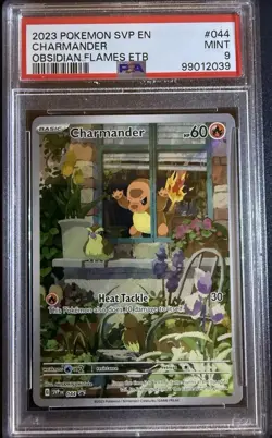 PSA 9 CHARMANDER PROMO 2023 POKEMON OBSIDIAN FLAMES ETB SVP 044 - Image 1