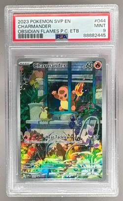 2023 Pokemon SV Obsidian Flames ETB Promo 044 Charmander PSA 9 88882445 - Image 1