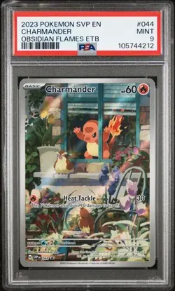 2023 POKEMON SVP EN-SV OBSIDIAN FLAMES ETB PROMO #044 CHARMANDER PSA 9 - Image 1