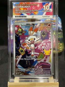 Pokemon TCG Scorbunny 053 Promo First Partner Series 2 Ace 10 perfect sub-grade! - Image 1