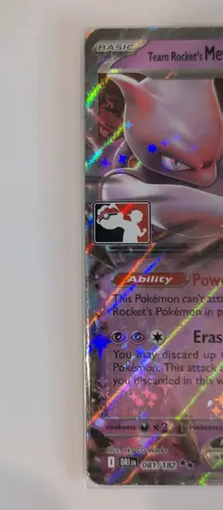 Team Rocket’s Mewtwo EX 081/182 Stamp Play! Prize Pack Pokemon TCG NM - Image 3