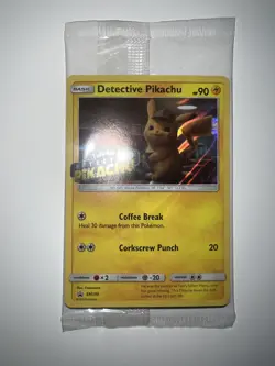 Detective Pikachu Promo SM190 Stamped and Sealed Pokemon TCG Card NM - Image 1