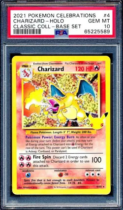 Charizard 2021 Pokemon Celebrations #4 Classic Collection Holo PSA 10 - Image 1