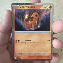 HD COSMOS HOLO 🌀 HD SWIRL Charmander 047 Pokemon 151 Black Star Promo - Image 1