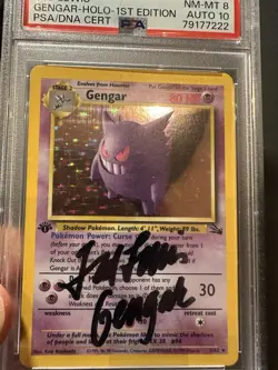 Pokemon TCG Gengar 1999 Fossil 1st edition PSA 8 Ted Lewis auto AUTO 10 - Image 3