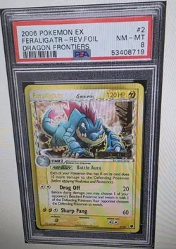 2006 Pokemon Feraligatr Holo EX Dragon Frontiers 2/101 PSA 8 NM-MT Delta Species - Image 1