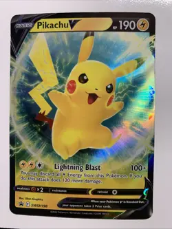 Pokemon TCG Pikachu V SWSH Black Star Promos SWSH198 Holo Promo NEAR MINT - Image 1