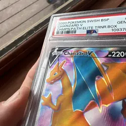 2020 Pokemon Sword & Shield BSP Champion’s Path ETB Charizard V PSA 10 Gem Mint - Image 2