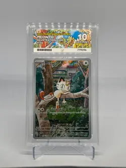 Pokemon TCG Meowth Illustration Rare 106/094 Phantasmal Flames Graded ACE 10 - Image 1
