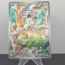 Pokemon TCG Meowth Phantasmal Flames 106/094 Illustration Rare Holo EN - Image 1