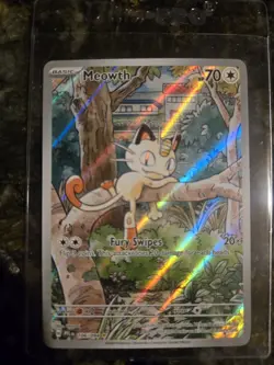 Meowth 106/094 NM – Illustration Rare IR – 2025 TCG Pokemon Phantasmal Flames - Image 2