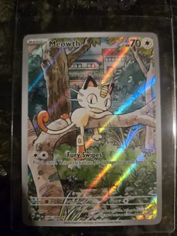 Meowth 106/094 NM – Illustration Rare IR – 2025 TCG Pokemon Phantasmal Flames - Image 3