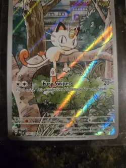 Meowth 106/094 NM – Illustration Rare IR – 2025 TCG Pokemon Phantasmal Flames - Image 4
