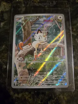 Meowth 106/094 NM – Illustration Rare IR – 2025 TCG Pokemon Phantasmal Flames - Image 5