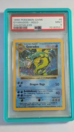 1999 Pokemon Base Set Shadowless Gyarados Holo 6/102 PSA 9 - Image 1
