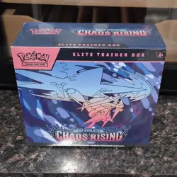 Pokemon TCG Elite Trainer Box Mega Evolution—Chaos Rising 65-Card English 6+ - Image 1