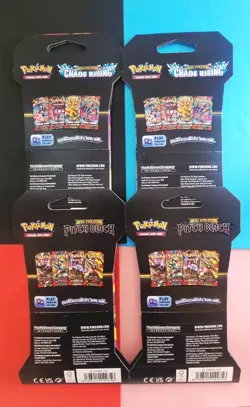 CHAOS Rising PITCH Black Sleeved Booster Packs 4 Pokemon TCG - Image 2