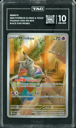 2024 Pokemon Paldean Fates ETB Mimikyu #75 TAG 10 - Image 1