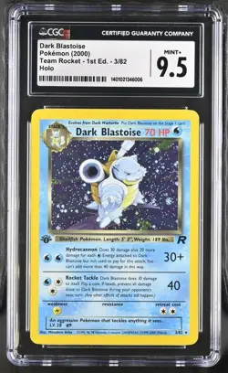 2000 Pokemon Team Rocket Dark Blastoise Holo 1st Edition 3/82 Cgc 9.5 W/Swirl🌀 - Image 1