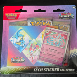 Pokemon TCG Prismatic Evolutions Tech Sticker Collection 3 Booster Packs MPN - Image 1