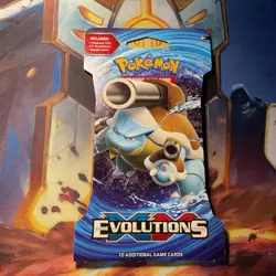 Pokemon TCG XY Evolutions Sleeved Booster Pack 2016 Blastoise Artwork Sealed - Image 1