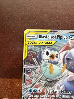 Pokemon TCG Blastoise & Piplup GX Tag Team Sun Moon: Cosmic Eclipse Card 38/236 - Image 3