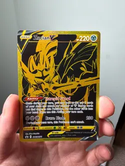 Zacian V - SWSH076 - Black Star Promo - Pokemon Card NM TCG Rare Gold Holo - Image 2
