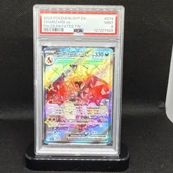 Pokemon S&V Paldean Fates Charizard EX #074 SVP 2024 Black Star Promo Tin PSA 9 - Image 1