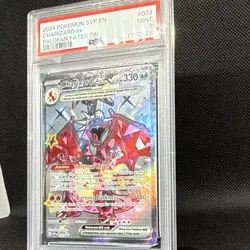 Pokemon S&V Paldean Fates Charizard EX #074 SVP 2024 Black Star Promo Tin PSA 9 - Image 3