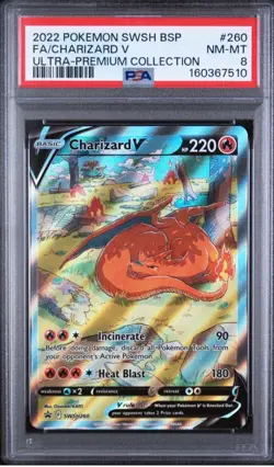Charizard v SWSH260 Black Star Promo 2022 Pokemon TCG PSA 8 - Image 1