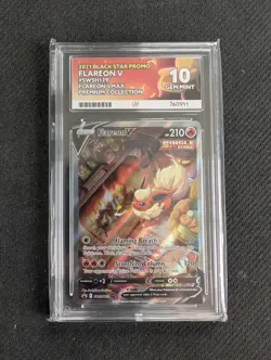 2021 Pokemon Flareon v Black Star Promo Alternate Art SWSH179 Ace 10 - Image 1
