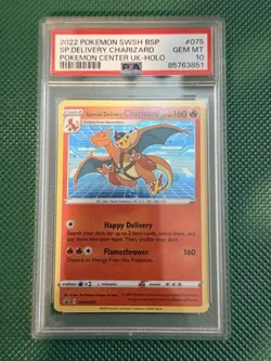 Pokemon Special Delivery Charizard Holo Swsh Promo 075 P.M. Center UK PSA 10 - Image 2