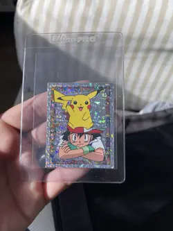 Pokemon Merlin Series 2 Holo Pikachu and Ash Sticker 1999 Vintage Nintendo Rare - Image 1