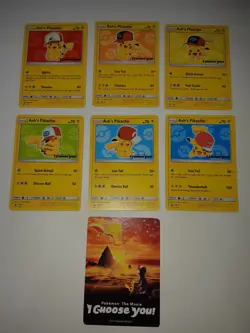 Pokemon Promo Cards Ash's Pikachu SM109 SM110 SM111 SM112 SM113 SM114 Lot Of 6 - Image 1