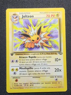 Italian Pokemon Card Jolteon Jungle Rare 1st Edition (Edizione) 20/64 - LP - Image 1