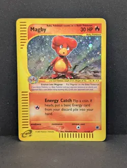 Magby 017/165 Expedition Base Set Holo Rare Pokemon TCG Nintendo e-reader HP - Image 1