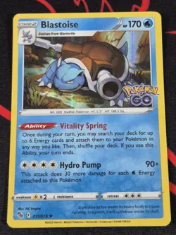 Pokemon TCG Blastoise Holo Rare Card 017/078 Pokemon Go - Image 1