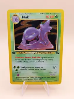 Muk 1st Edition Fossil Holo Rare 13/62 Pokemon Card - WOTC 1999 - Image 1