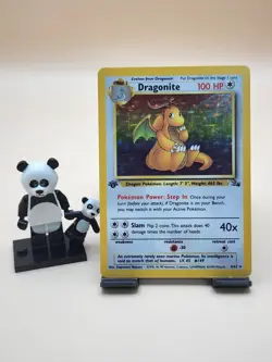 Dragonite 4/62 Rare Fossil Pokemon 1st Edition Holo Damaged - Image 1