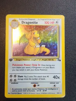 Dragonite 4/62 Rare Fossil Pokemon 1st Edition Holo Damaged - Image 3