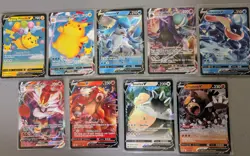 Pokemon V VMAX 9 Card Lot Snorlax Pikachu Greninja Glaceon Entei NM - Image 1
