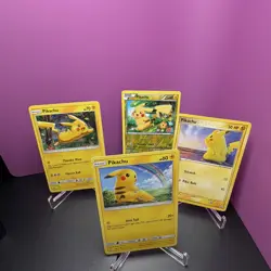 Pikachu Pokemon TCG 4-Card Lot English Promo Lost Origin Silver Tempest Holo - Image 1