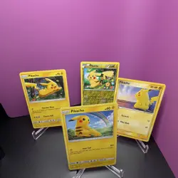 Pikachu Pokemon TCG 4-Card Lot English Promo Lost Origin Silver Tempest Holo - Image 2
