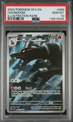 PSA 10 GEM MINT Houndoom 066/064 Shrouded Fable Pokemon Graded Card - Image 1